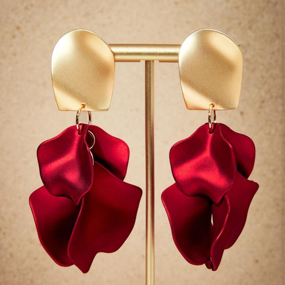 Red and Gold Earrings